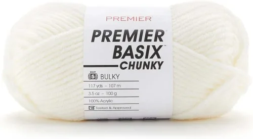 Miniatura 32 de Premier Yarns Basix Hilo Chunky Grueso, Perfecto para Elaborar Proyectos Rápidos, Peso Voluminoso, Hilo Acrílico, Acero, 3.5 onzas, 117 yardas