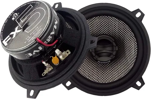 Massive Audio Altavoces coaxiales FX5 de 5.25 pulgadas para automóvil, potencia máxima de 150 W, imán de 8 onzas, sensibilidad de 88 dB,