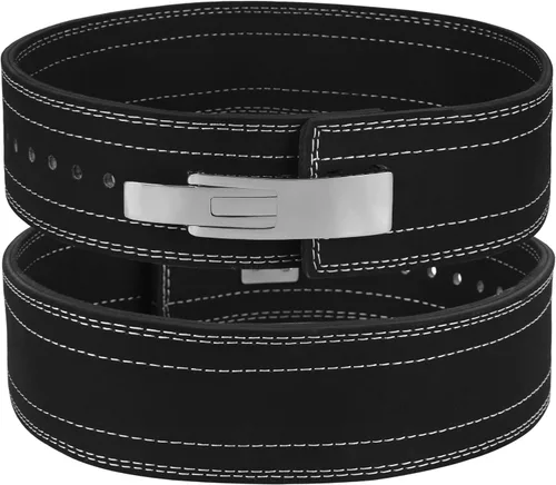 Cinturón de Levantamiento de Pesas con Palanca para Hombres y Mujeres de 10mm IPF de Cuero Grueso, Ideal para Cinturones de Gimnasio, Entrenamiento