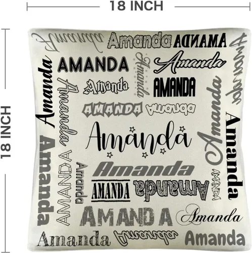 Miniatura 2 de Funda de almohada personalizada con nombre, fundas de almohada de lino con nombre personalizado, funda de almohada personalizada con tu nombre
