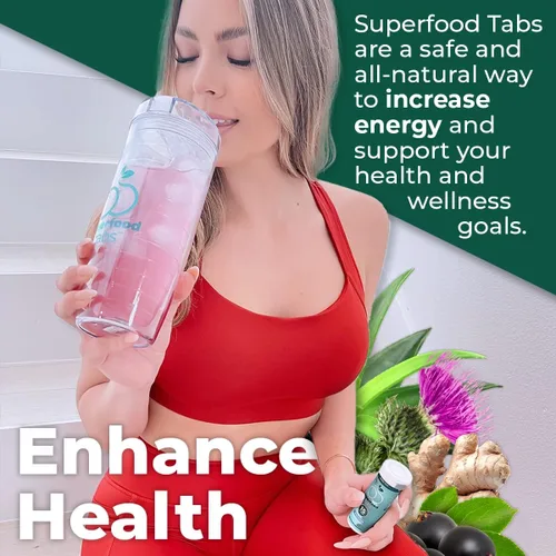 Miniatura 4 de Skinnytabs – Tabletas efervescentes depurativas - 15 Superalimentos totalmente naturales, sin laxantes, 30 porciones - Sin azúcar, bajas