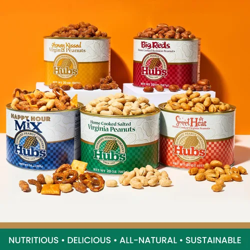 Miniatura 7 de Hubs Virginia Cacahuetes Salados 2 packs de 40 oz latas.