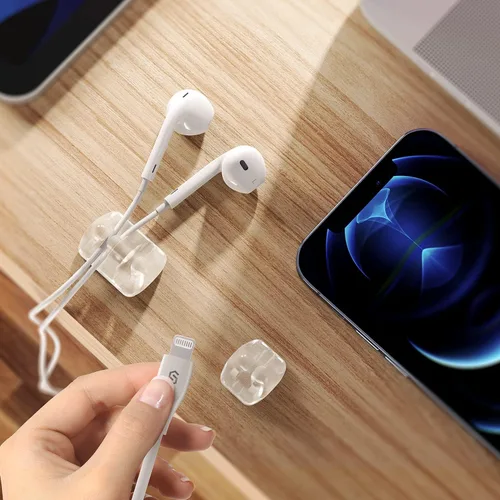 Miniatura 4 de Syncwire Clips transparentes para cables, organizador de cables autoadhesivo, para el hogar, oficina, cubículo, coche, mesita de noche, accesorios