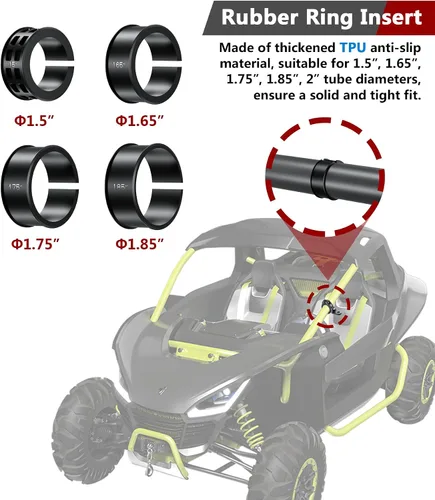 Miniatura 5 de VAZESWIN Soporte de luz de látigo UTV, soporte de bandera de látigo UTV de aleación de aluminio macizo, soporte de montaje de barra de luz LED