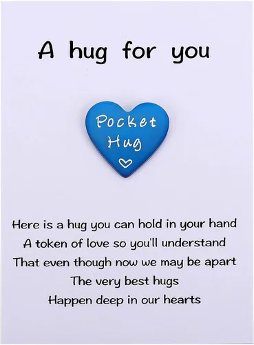 Miniatura 11 de Una ficha de abrazo de bolsillo pequeñita con tarjeta de poema para regalo de aislamiento, Te Extraño, Pensando en Ti, regalo de cuarentena