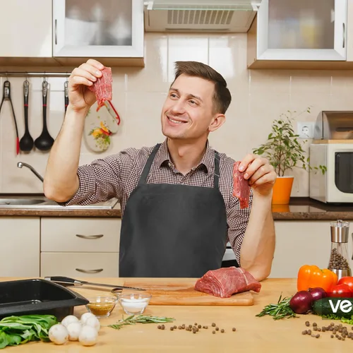 Miniatura 4 de Paquete de 2/8/20 delantales negros para cocinar, delantales de chef para mujeres y hombres con bolsillos, delantales ajustables a granel