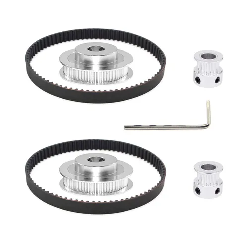 Miniatura 10 de 2Kit 2GT Rueda síncrona 20 y 30 dientes de 0.197 in de diámetro de aluminio Polea de sincronización con 2 piezas de longitud 7.874 in de ancho