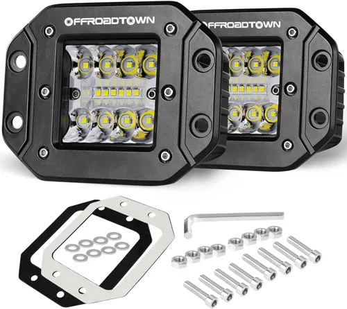Miniatura 16 de Cápsulas LED, OFFROADTOWN Cubos LED de 2 pulgadas 50W Cápsulas de Luces de Conducción Luz de Parachoques Luz de Zanja Antiniebla Marcha Atrás
