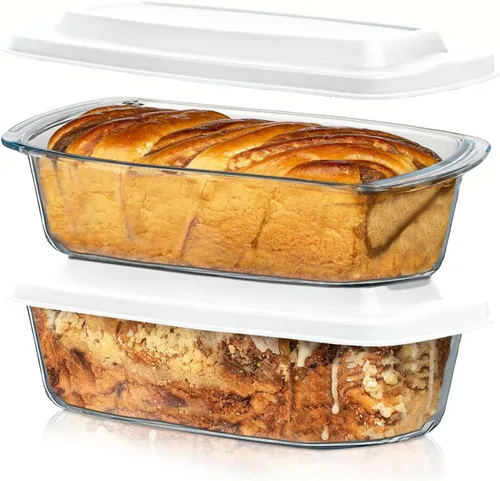 Miniatura 16 de Razab LARGE 7.6 Cups/1800 ML/1.9 Qt Glass Loaf Pan with Lids - Meatloaf Pan BPA free Airtight Lids Grip Handle Easy Carry, Microwave and Oven Safe