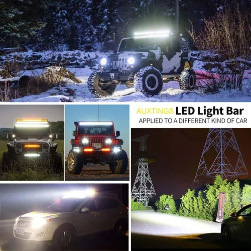 Miniatura 7 de AUXTINGS 22 "270 W LED luz de trabajo Barra foco inundación haz combo curva triple fila 7D DC 12V-24V 6000k luz de conducción para vehículos