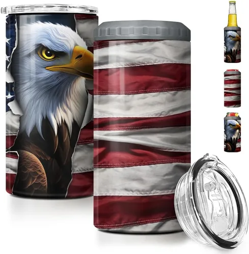 Miniatura 33 de SANDJEST Regalos para Papá Bonito de Bonus - Vaso de 12oz de la Hijastra, el Hijo - Diseño 4 en 1 Vaso de Papá Paso Aislante Enfriador de Latas