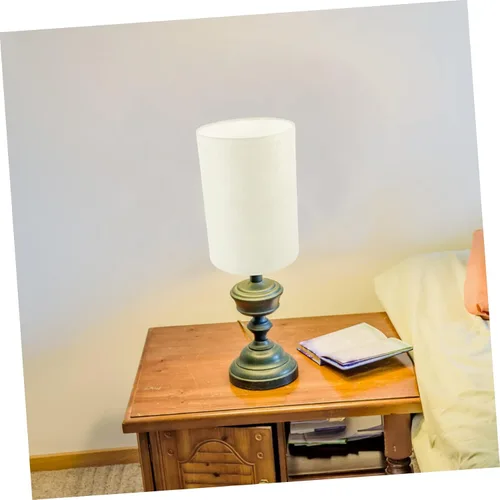 Miniatura 5 de ORFOFE Lámpara de mesa con patrón de mármol, pantalla decorativa moderna para bombillas, elegante diseño de tambor para lámparas de acento