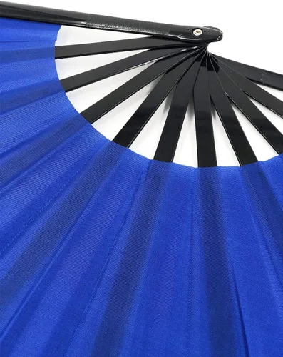 Miniatura 4 de Abanicos Plegables Grandes Rave Abanicos de Mano que Aplauden Abanicos que Hacen Ruido para Baile en Línea, Grandes Abanicos Plegables que Hacen Azul