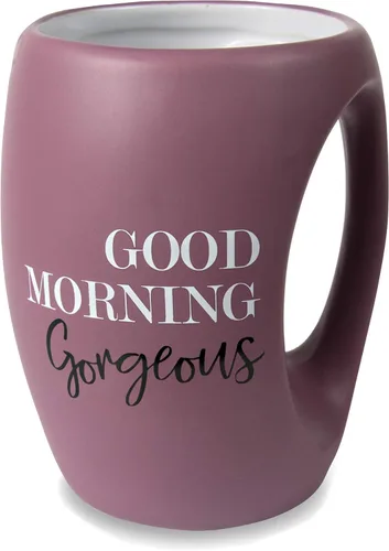 Pavilion - Good Morning Gorgeous - Taza de café de 16 onzas con calentamiento de manos, color morado Púrpura