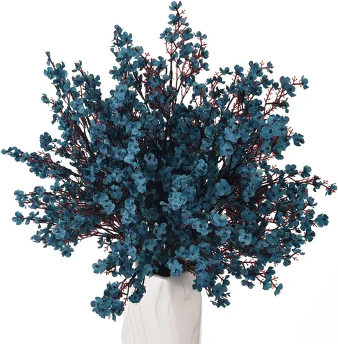 Miniatura 14 de 15 piezas de flores artificiales de aliento de bebé, plantas de seda falsas con sensación real, ramos florales de bricolaje para decoración de bodas