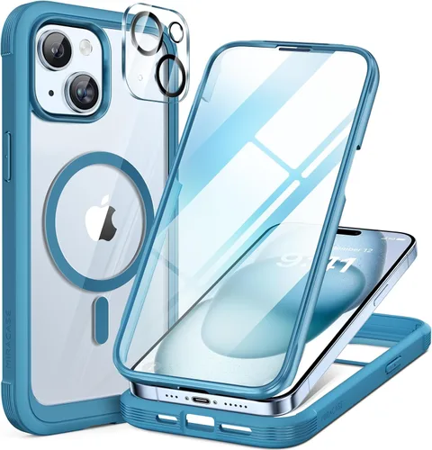 Miniatura 170 de Miracase Funda para iPhone 13 de 6.1 pulgadas, [sin burbujas] funda de teléfono de cuerpo completo con pantalla de vidrio completa integrada, sin