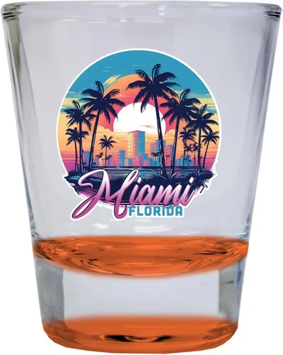 Miniatura 3 de Miami Florida B Souvenir - Vaso de chupito redondo de 1.5 onzas, color azul Azul Individual