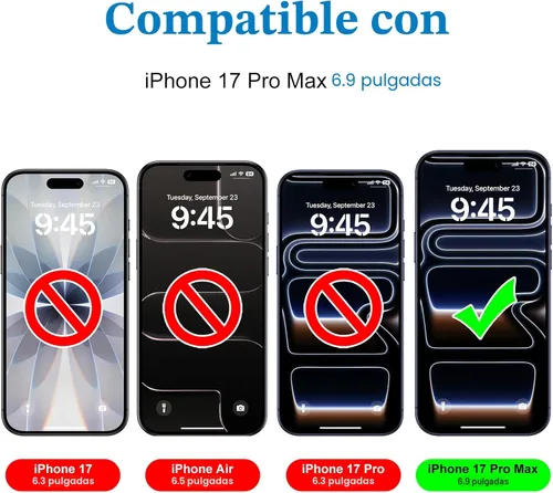 Miniatura 6 de Mothca Protector de pantalla de privacidad mate para iPhone 17 Pro Max [6.9 pulgadas] con herramienta de fácil instalación, antiespía antirreflejos