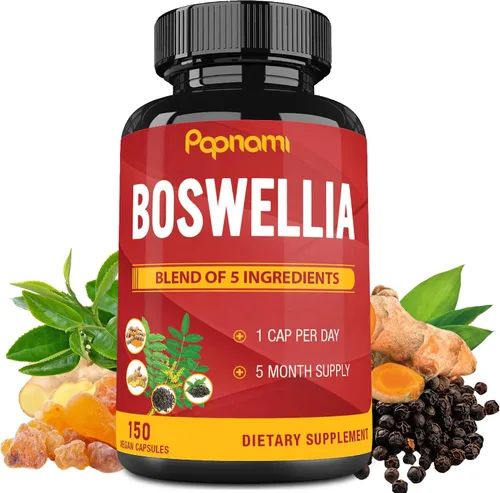 Boswellia Serrata - Cápsulas de extracto con cúrcuma, jengibre, pimienta, té verde | 5 meses de suministro | 150 cápsulas