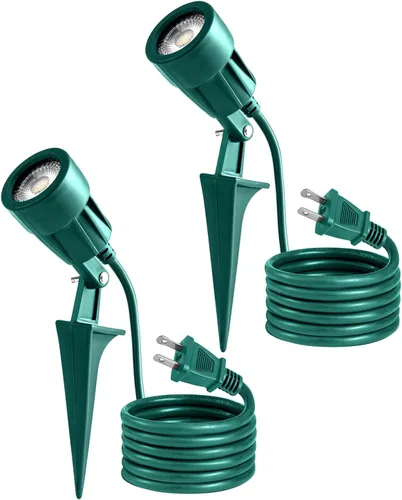 Miniatura 8 de Foco para exteriores enchufable, resistente a la intemperie, estaca resistente, luz de paisaje para patio, bandera, decoración navideña, cable de 6