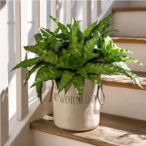 Miniatura 9 de 4 piezas de tallos de vegetación artificial, nido de pájaro falso, ramas falsas, plantas artificiales, helecho falso realista, plantas realistas