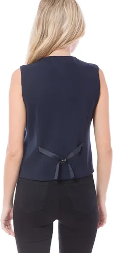 Miniatura 5 de Design by Olivia Chaleco de esmoquin con cuello en V y botones para mujer
