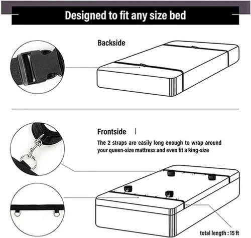 Miniatura 6 de Correas de amarre sexuales para cama de tamaño Queen para parejas debajo del colchón, cama King para adultos, juego de cuerda y cuerda, juego