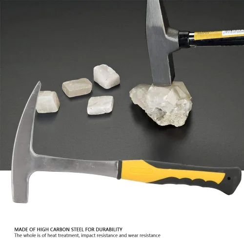 Miniatura 3 de Martillo de ladrillo de doble cabeza con mango de goma para estudio geológico y minería de caza de rocas (L(9.2 x 11.6 pulgadas)