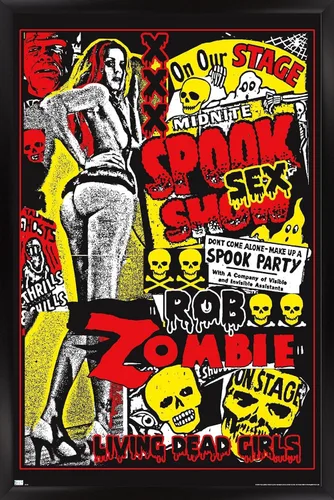Miniatura 6 de Rob Zombie - Póster de pared de niñas muertas vivientes, 22.4 pulgadas de largo x 14.7 pulgadas de ancho, versión enmarcada de madera de granero