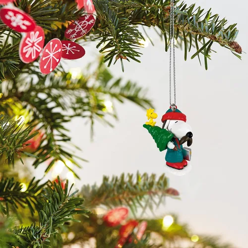 Miniatura 6 de Hallmark Keepsake Adorno de Navidad en miniatura de 1.26 pulgadas 2021, diversión de invierno de cacahuetes con Snoopy, mini
