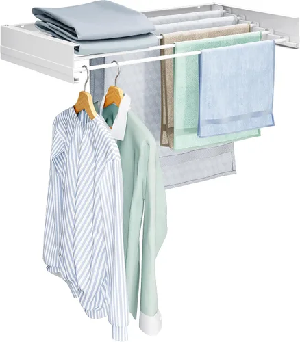 Miniatura 8 de APEXCHASER Estante de secado de ropa montado en la pared, estante de secado de ropa retráctil de 32 pulgadas, toalleros para baño, balcón