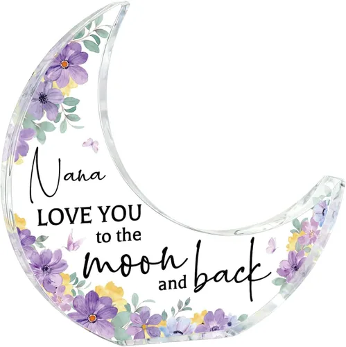 Miniatura 19 de Regalos para Abuela, Regalos para Abuela de los Nietos, Decoraciones de Luna Acrílica 5.0 x 4.0 pulgadas, Día de las Madres, Navidad, Regalos