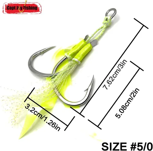 Miniatura 4 de Capt Jay - Ganchos de ayuda de pesca, Jigging Slow Fast Jigs Stinger Hook para bailar y pescar