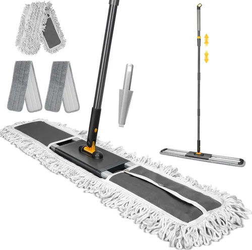 MASTERTOP Trapeador Comercial, Trapeador de Polvo Grande de 36'', Trapeadores de Empuje Industriales de Servicio Pesado con 3 Almohadillas de Gris