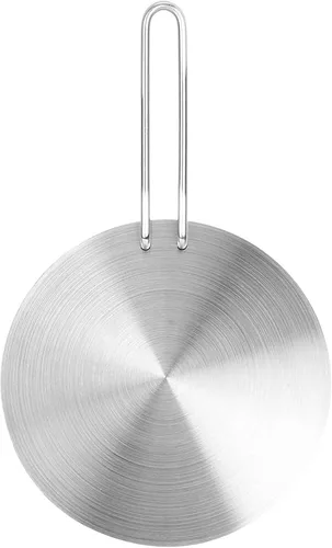 Zerodis Difusor de calor de acero inoxidable Difusor de calor Placa de inducción Adaptador Convertidor Placa de cocina eléctrica de gas, plateado