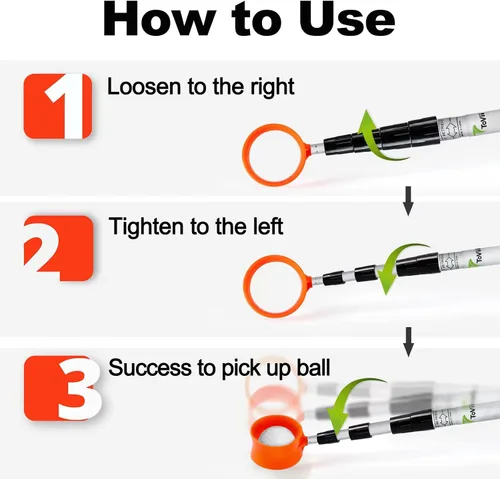 Miniatura 3 de Golf Ball Retriever - Telescopic Aluminum Alloy Pole and Firm Nylon Cup Grabber