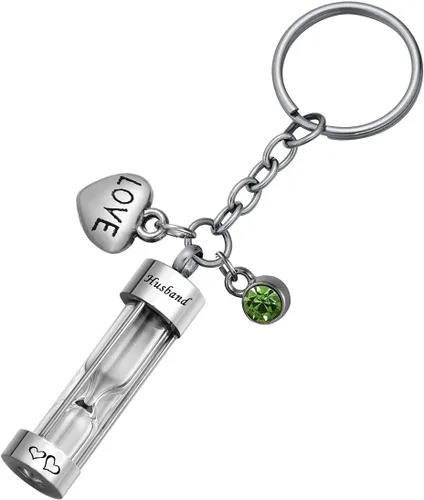 Miniatura 6 de Llavero de reloj de arena para cenizas, colgante de urna conmemorativa, recuerdo de cremación, joyería para tía, Aunt