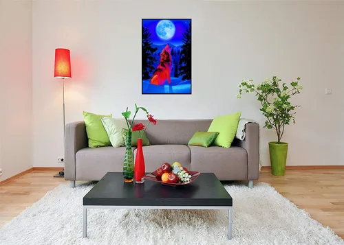 Miniatura 2 de Studio B Wolf Moon - Póster de luz negra, no flocado, 24 x 36 pulgadas