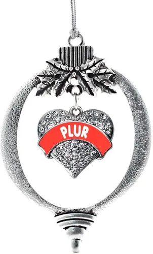 Miniatura 76 de Inspired Silver - Red Merry - Adorno de Navidad plateado - Adorno de árbol de Navidad con dije de corazón con circonita cúbica - Decoración colgante