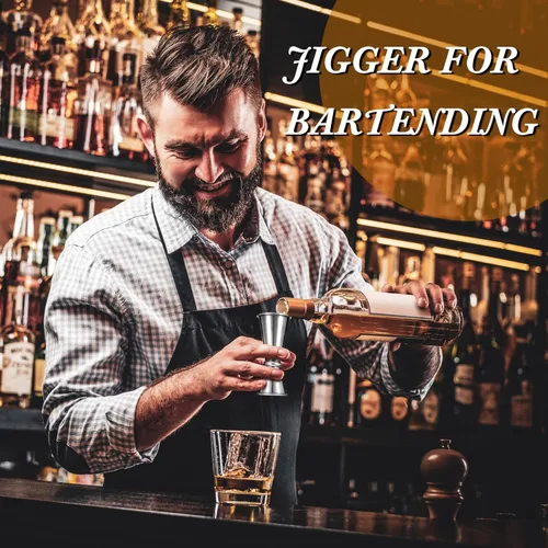 Miniatura 6 de Jigger de 9 piezas para cóctel de bartending de 2 onzas, 1 oz, taza medidora de vidrio de acero inoxidable 304, vaso de medición de tiro doble
