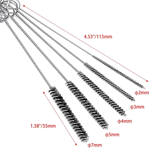Miniatura 3 de Juego de 6 unidades de limpiador de carburador para quitar la suciedad de carbón con 30 agujas de limpieza + 15 cepillos de nailon + 3 llaves + 39