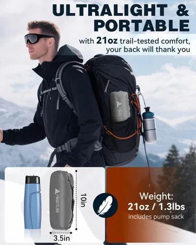 Miniatura 3 de Hikenture Colchoneta de dormir de camping con valor R 6.2, colchón ultraligero para todas las estaciones, alfombrilla de dormir compacta y aislada