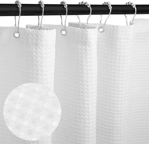 TheBlackSpot - Cortina de ducha blanca, juego de cortina de ducha tipo nido de abeja estilo bohemio para hotel, cortinas de baño de tela 3-Colorido
