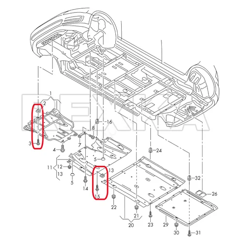 Miniatura 5 de Rexka 15 juegos de T25 M5 clips de tornillo de protección contra salpicaduras de parachoques para VW N90974701 N90959101