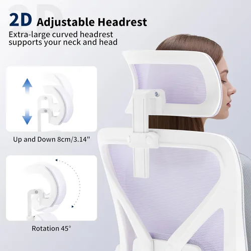 Miniatura 3 de Silla de Oficina, Silla de Escritorio Ergonómica con Soporte Lumbar Ajustable, Silla de Oficina Púrpura de 400 Libras Silla de Computadora de Malla