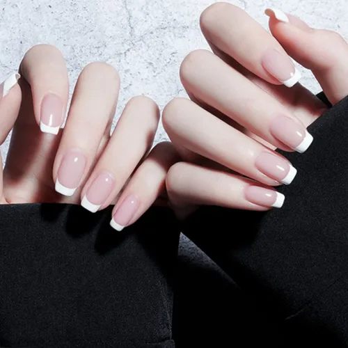 Miniatura 2 de Vishine Juego de 2 esmaltes de uñas de gel de manicura francesa DUO de 0.5 fl oz, color blanco francés y rosa francesa, kit de gel de uñas UV LED