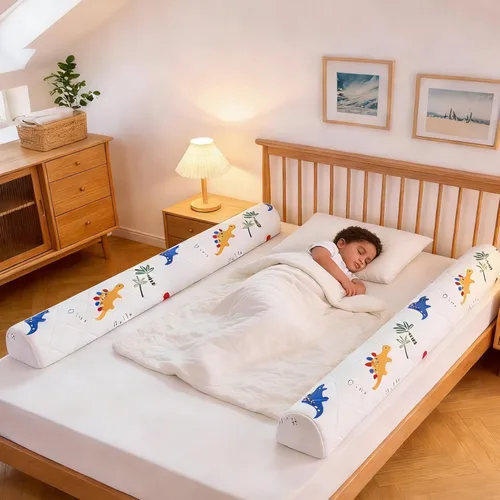 Miniatura 8 de Ceekliybear Paquete de 2 protectores de cama de espuma Premium para niños pequeños, rieles de cama antideslizantes para camas Twin, Queen, King