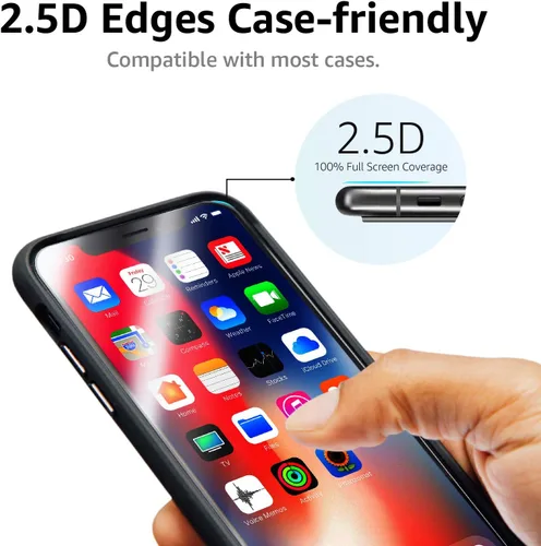 Miniatura 6 de Amazon Basics Protector de pantalla de vidrio templado de cobertura completa para iPhone XR/11-6.1 pulgadas, (5.63 x 2.68 pulgadas), paquete de 2
