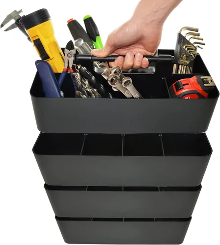 Miniatura 39 de Cesta grande portátil, divisores DIY, 8 compartimentos, organizador para suministros escolares, de oficina, para el hogar y negocios, cesta portátil