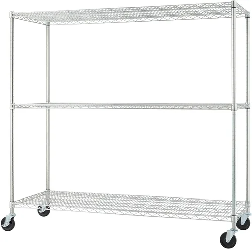 Trinity Basics - Estantería de alambre ajustable de 3 niveles con ruedas para organización de cocina, almacenamiento de garaje, cuarto de EcoStorage